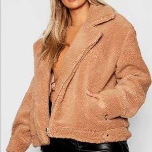 ✨ Boohoo Side Zip Teddy Bear Jacket